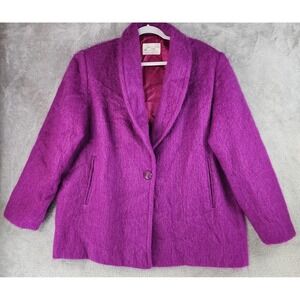 Dolores Unique Designs Coat Womens 3XL Purple Mohair Wool Retro Jacket Texas